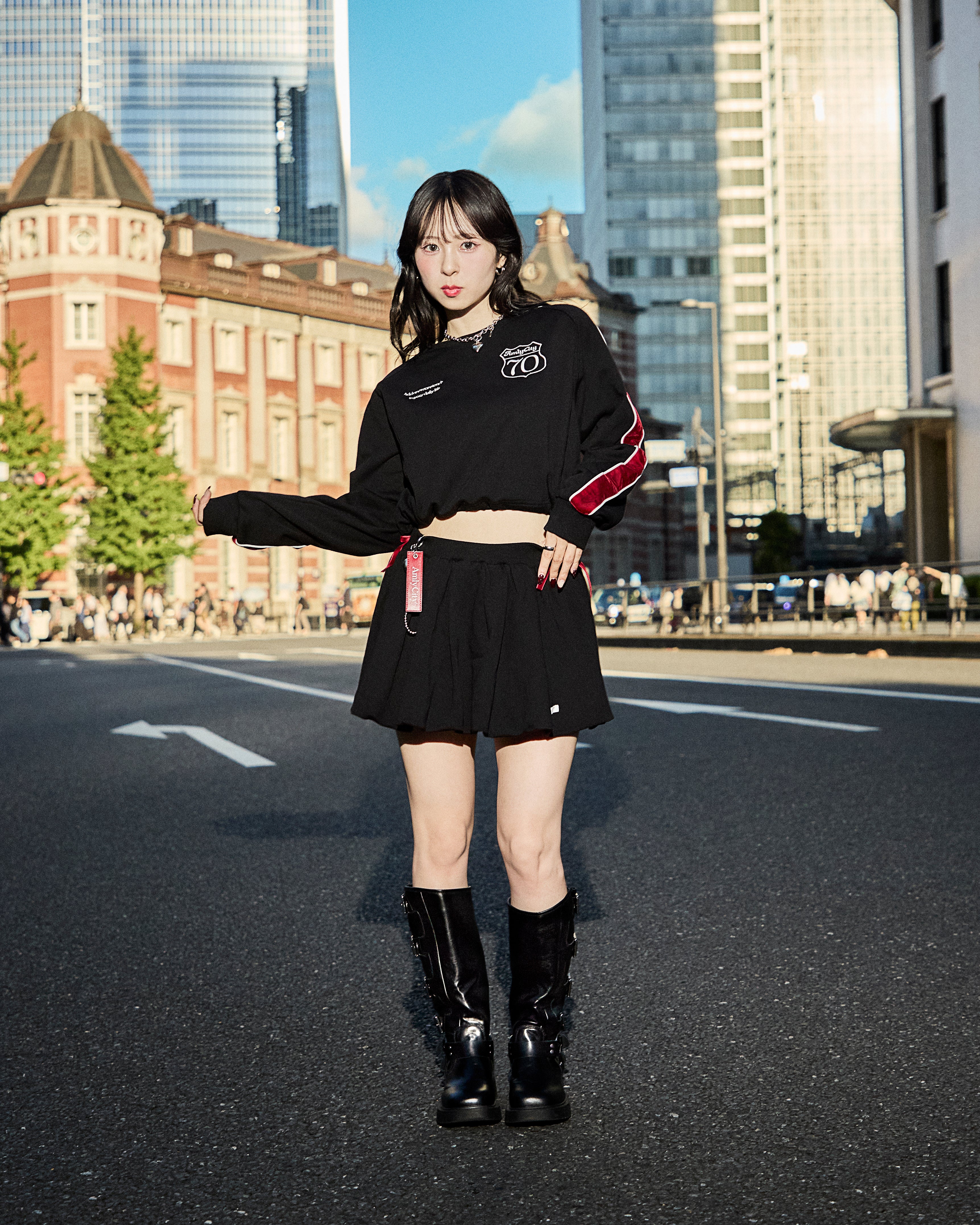 AmlyCity スウェットバルーンスカート　ネイビー スウェットバルーンスカート – AmlyCity