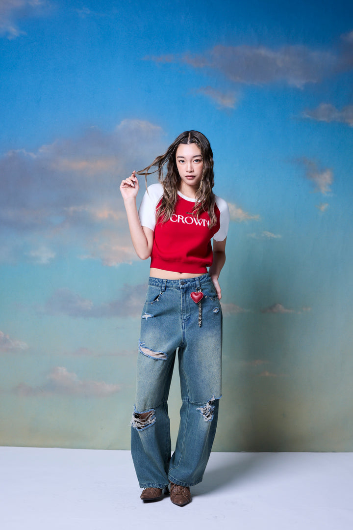 【RESTOCK】ダメージデニムパンツ