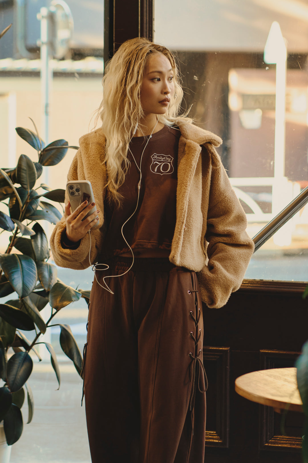 サイドリボンスウェットパンツ