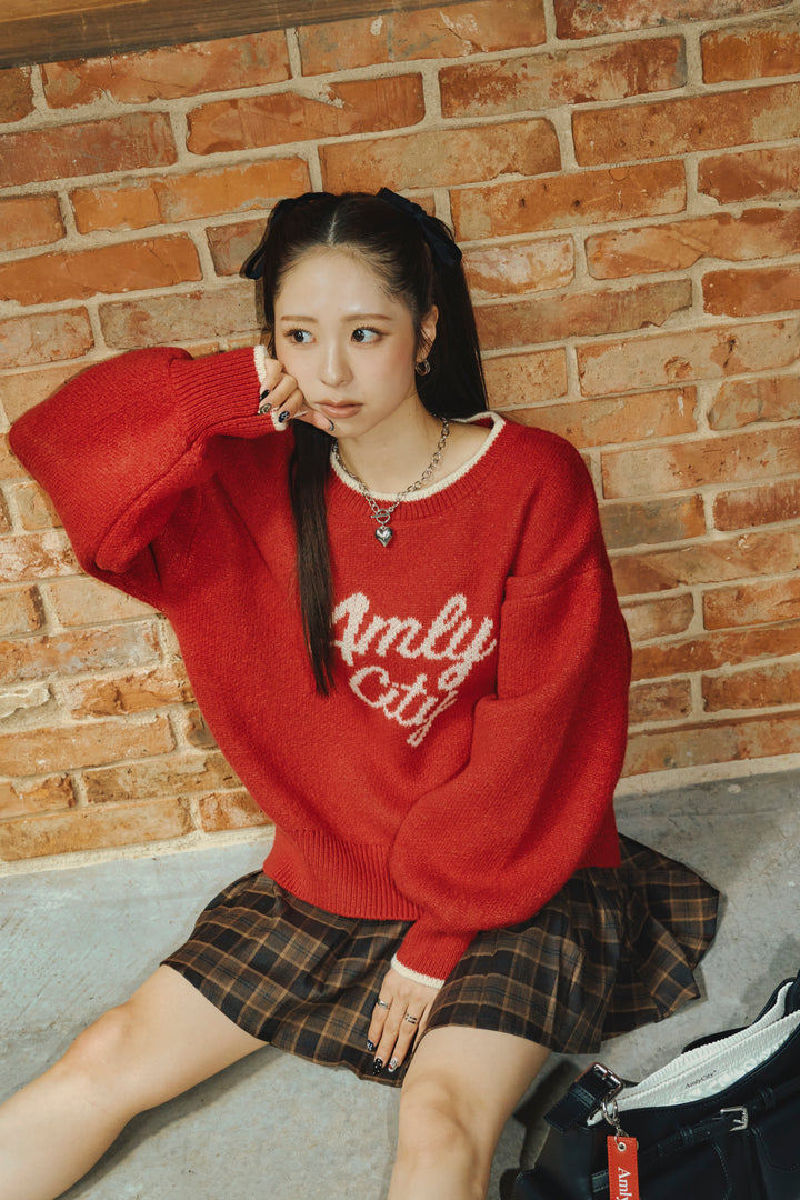 バイカラーロゴニット