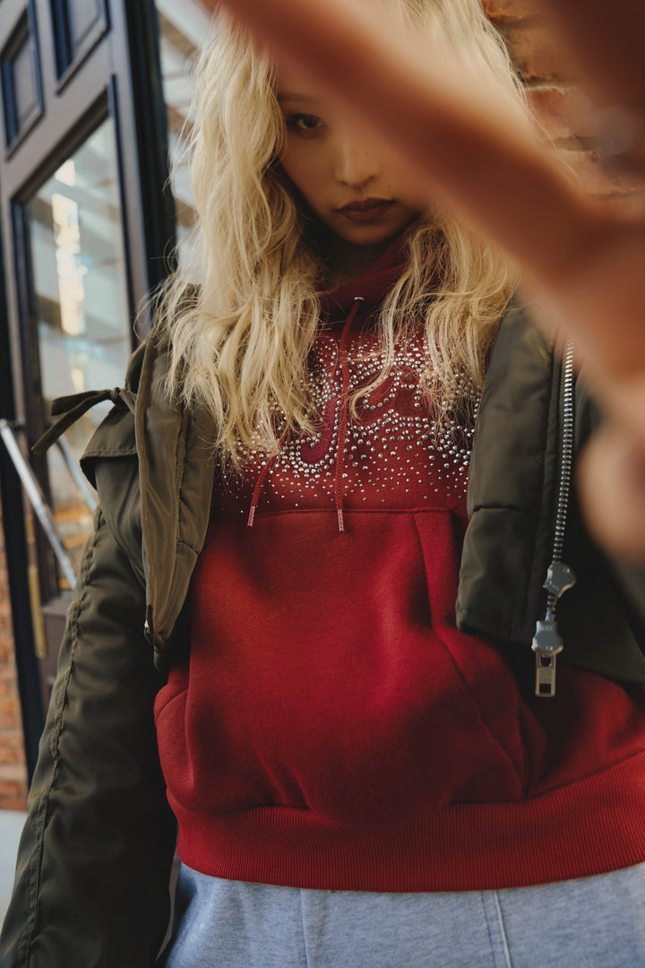 ラインストーンフーディー