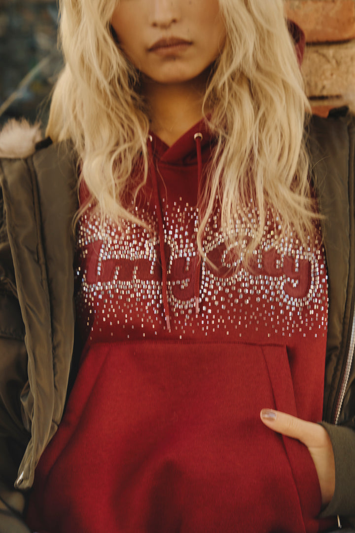 ラインストーンフーディー