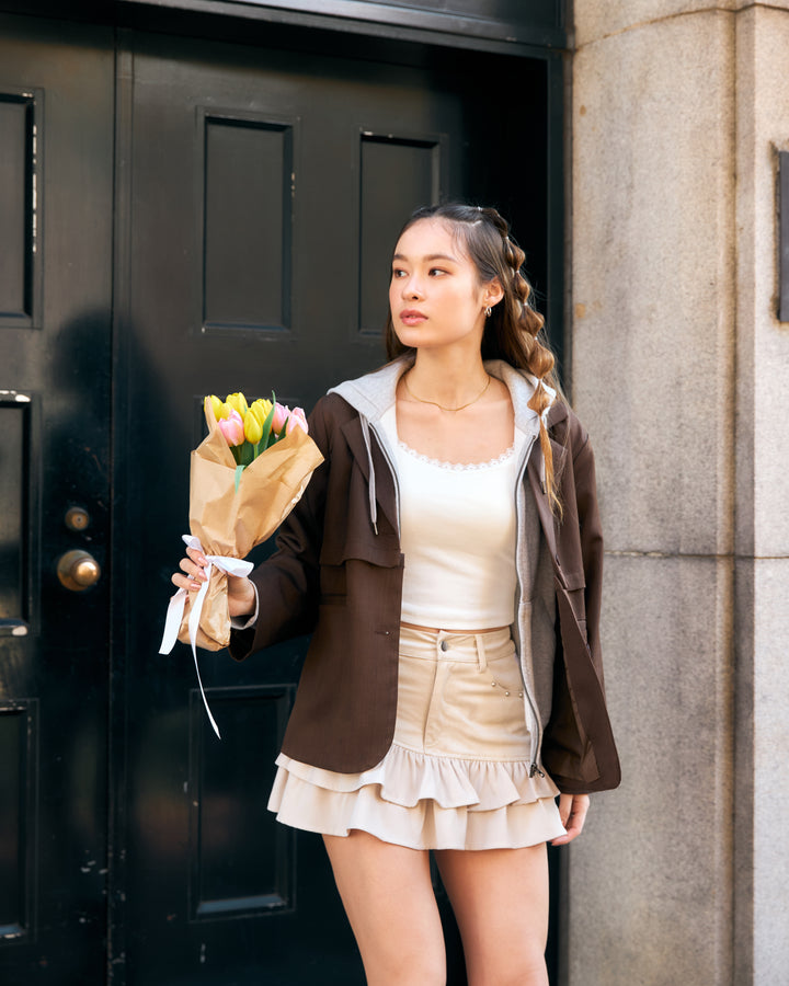 【受注】スエードライクフリルスカート