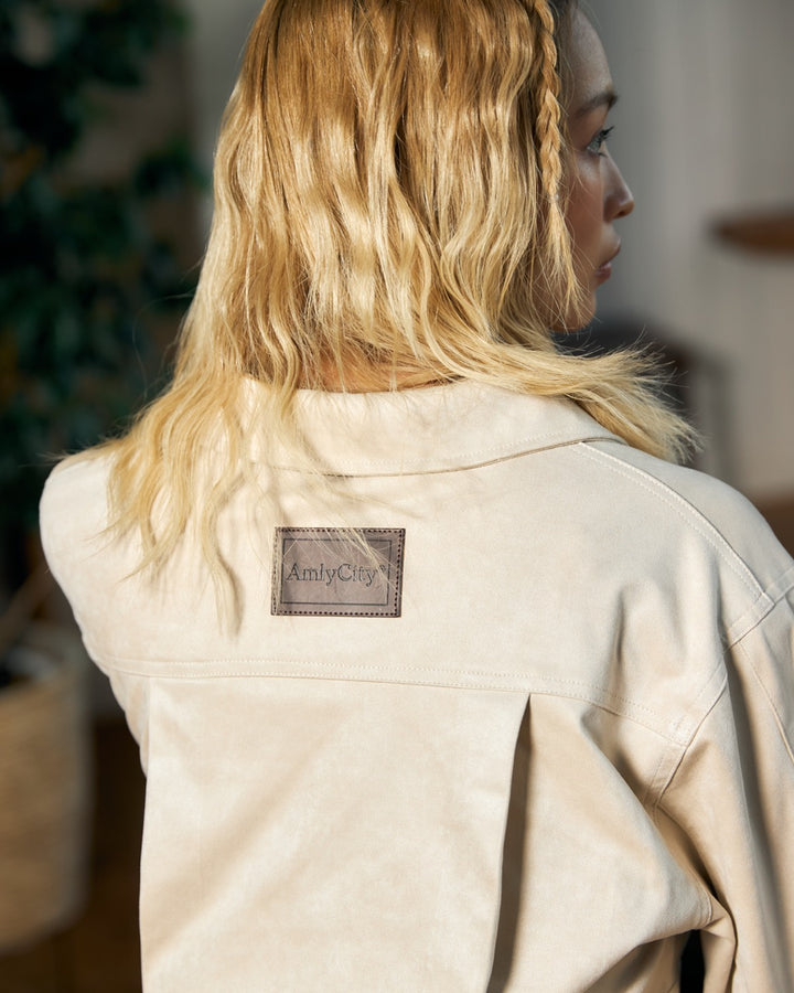 【受注】ハートボタンスエードライクジャケット