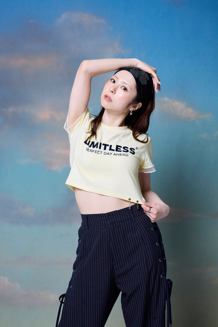 チャーム付きクロップTシャツ