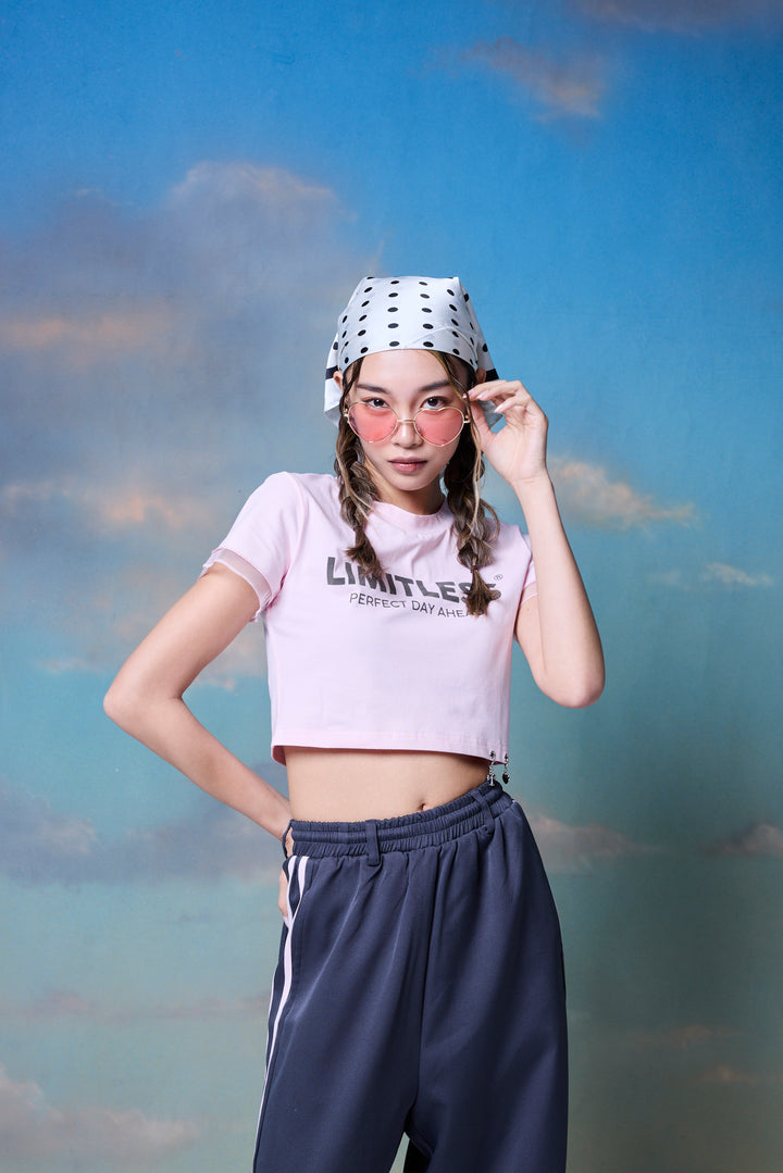 チャーム付きクロップTシャツ