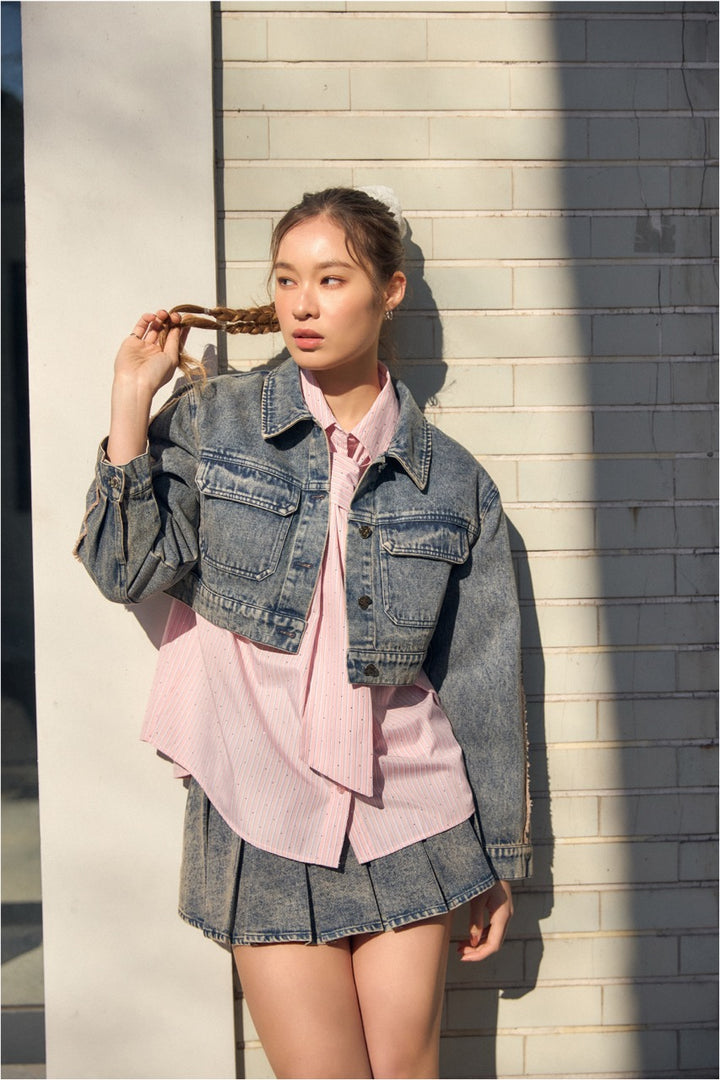 【受注】フリンジラインデニムジャケット