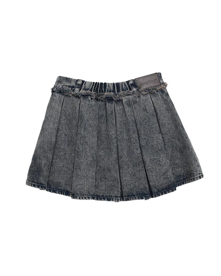 【受注】デニムフリンジプリーツスカート