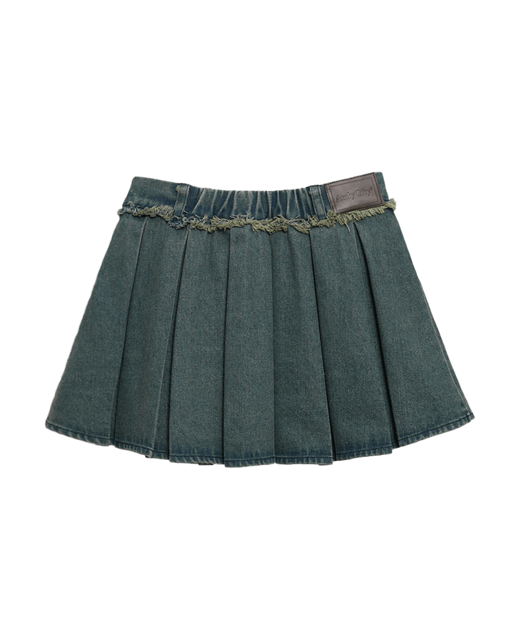 【受注】デニムフリンジプリーツスカート
