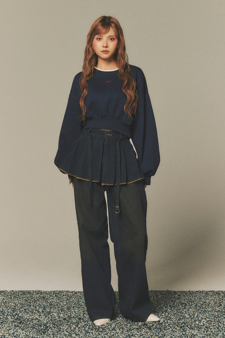【9/16発売開始】ラップレイヤードデニムパンツ