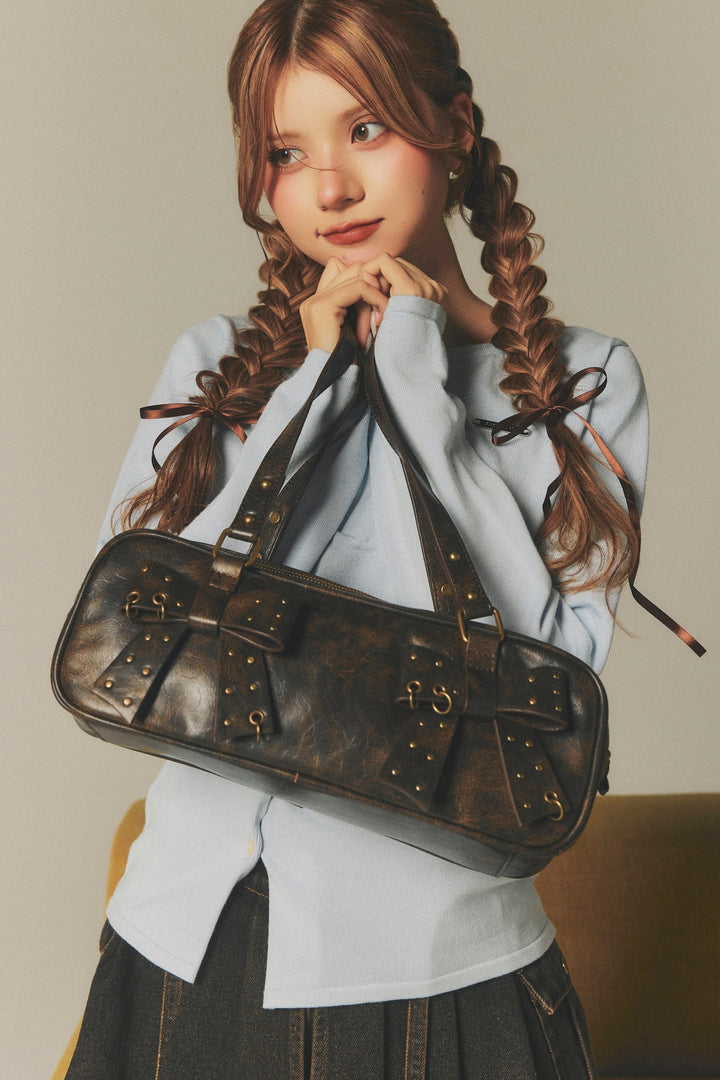 【9/16発売開始】フェイクレザーリボンバッグ