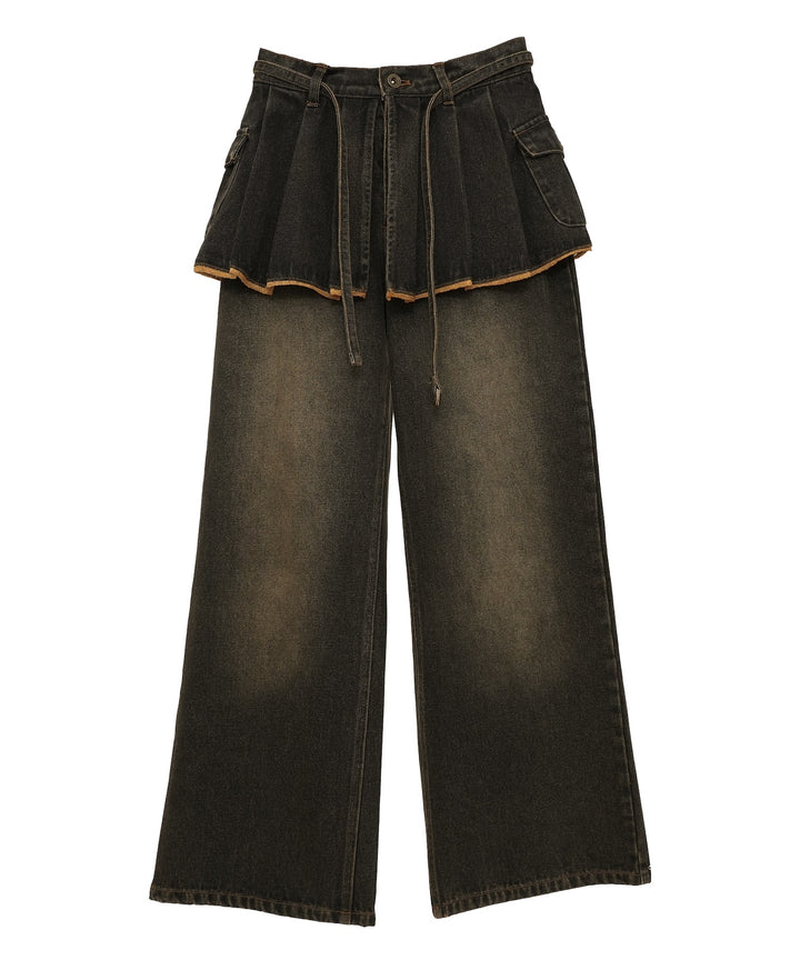 【9/16発売開始】ラップレイヤードデニムパンツ