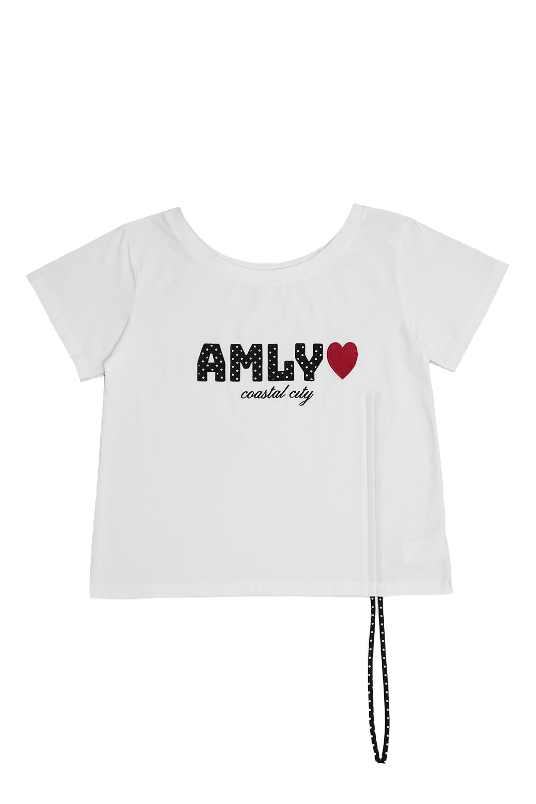 AMLY裾ドロストロゴTシャツ