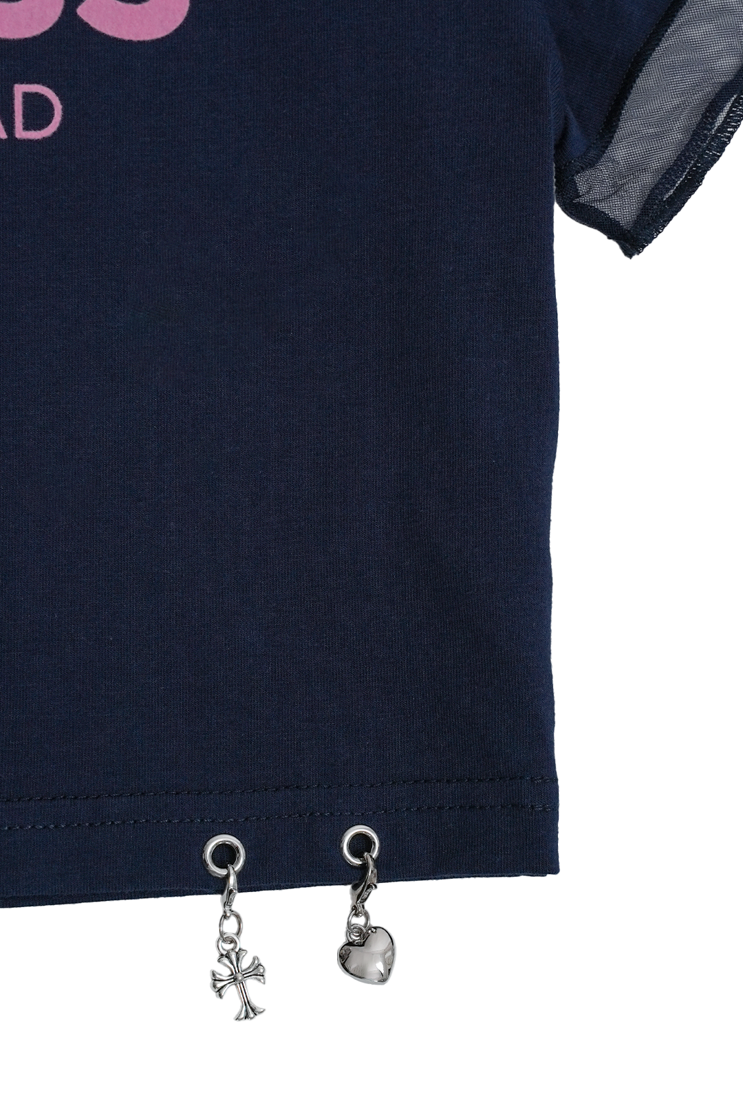 チャーム付きクロップTシャツ