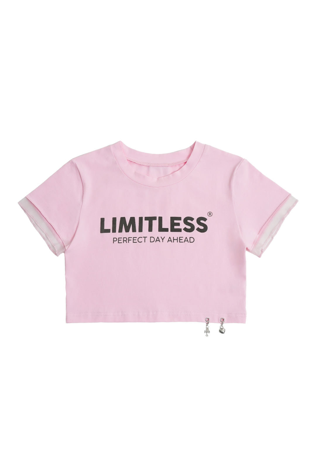 チャーム付きクロップTシャツ