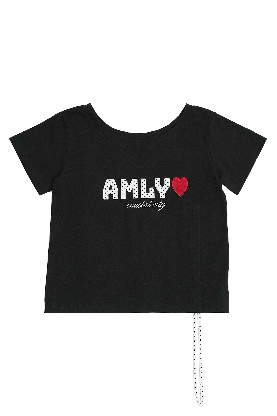 AMLY裾ドロストロゴTシャツ