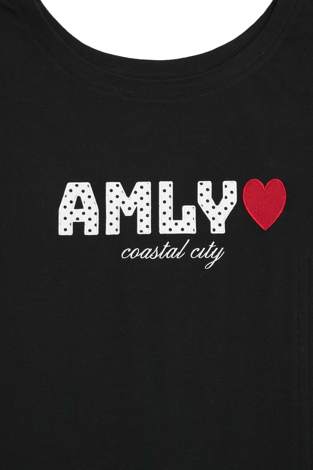 AMLY裾ドロストロゴTシャツ