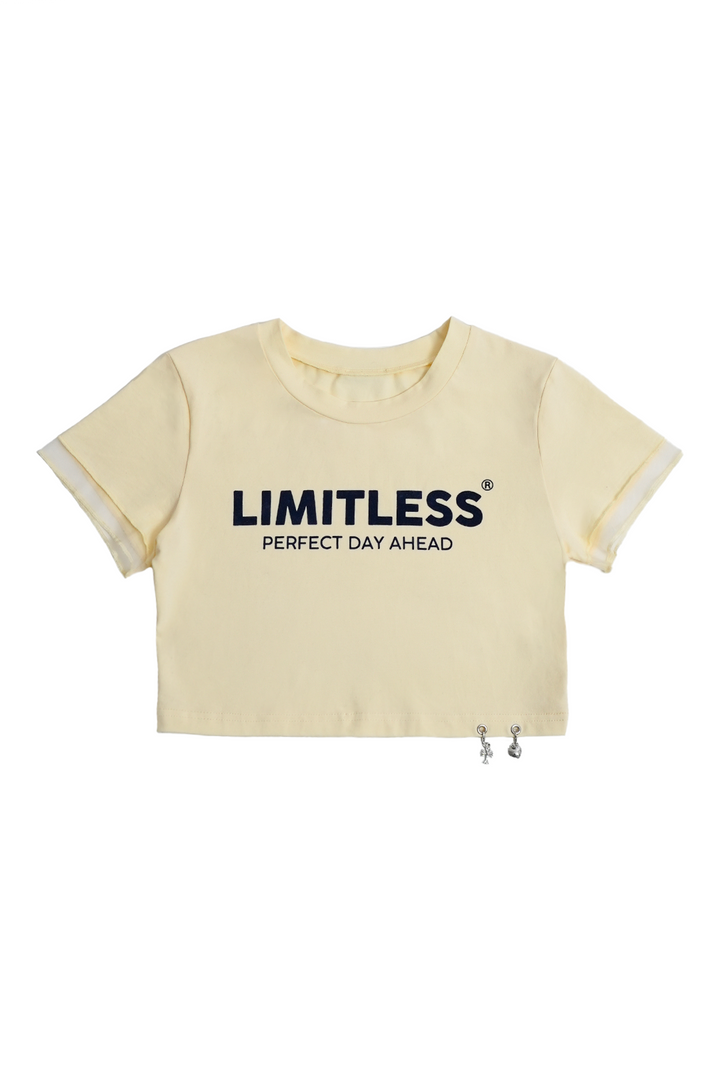 チャーム付きクロップTシャツ