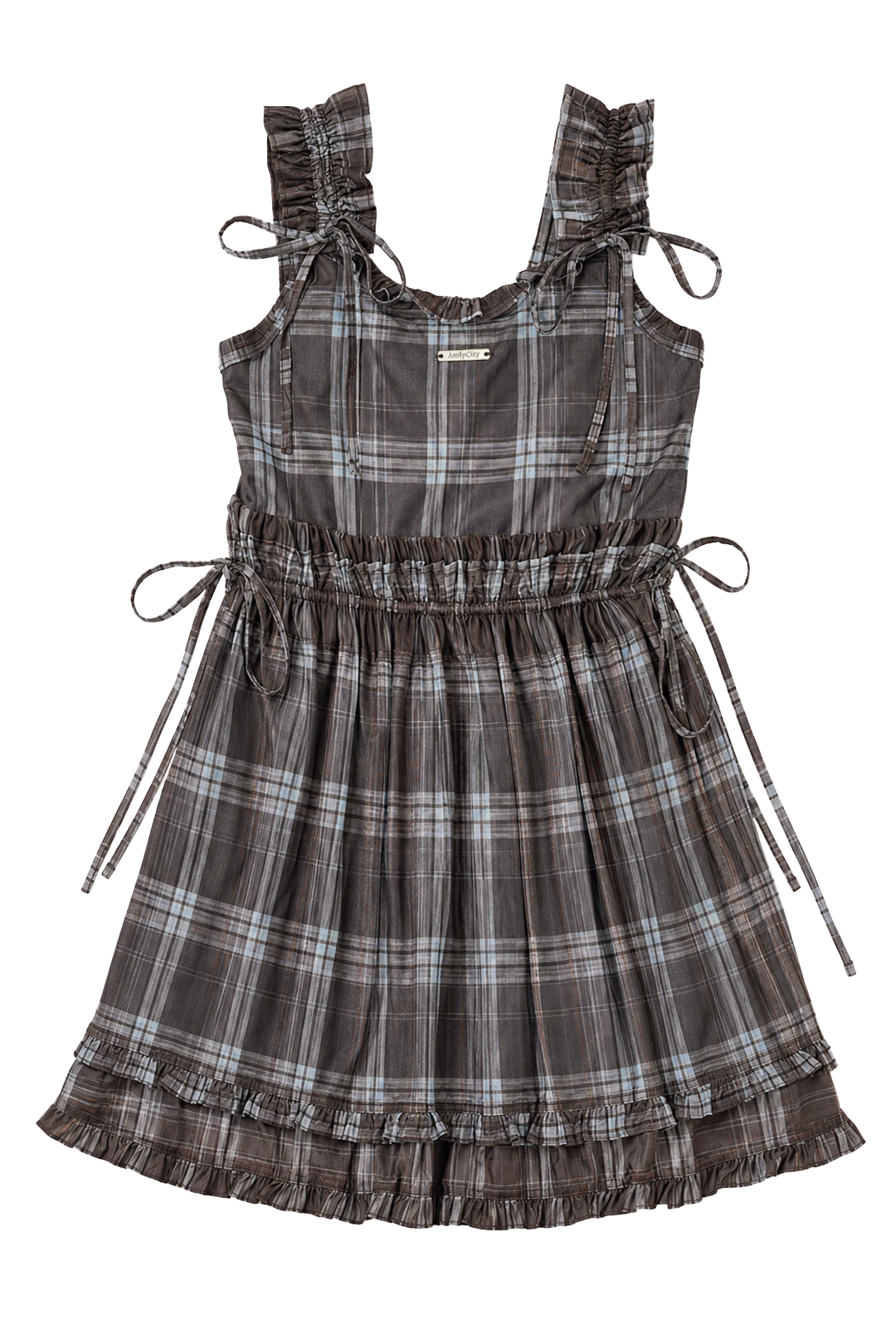 シアーチェックワンピ