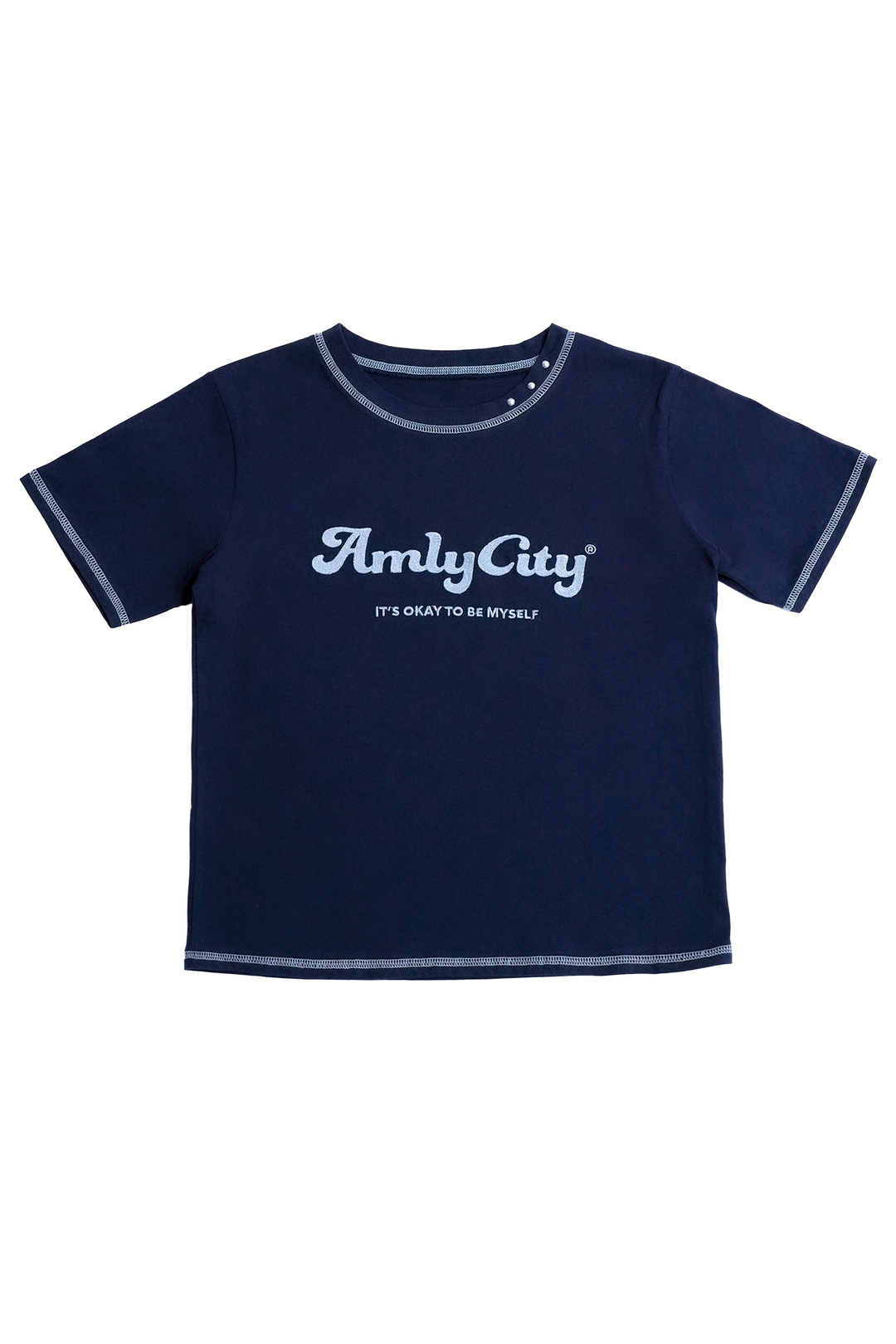 AmlyロゴステッチTシャツ