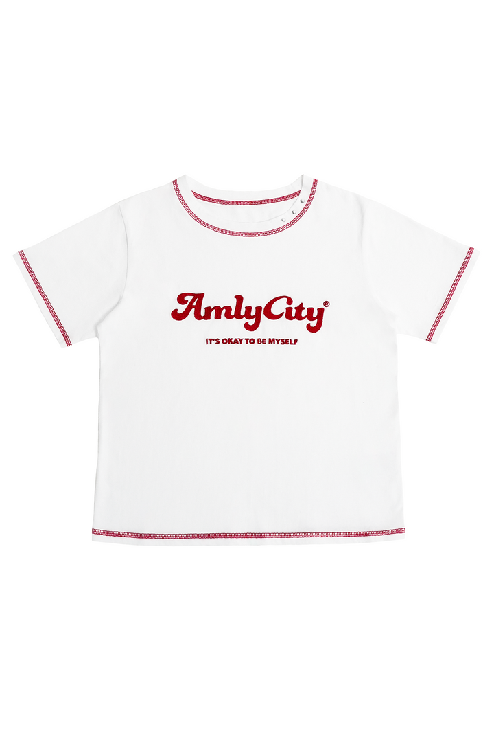 AmlyロゴステッチTシャツ