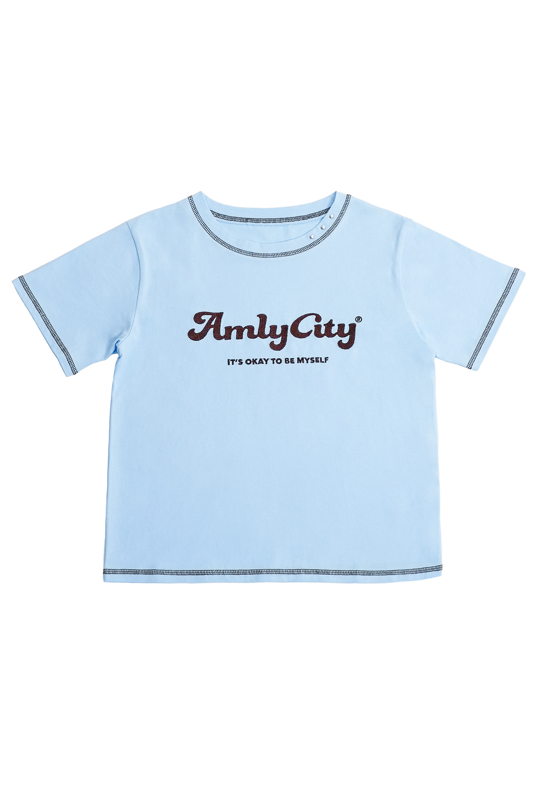 AmlyロゴステッチTシャツ