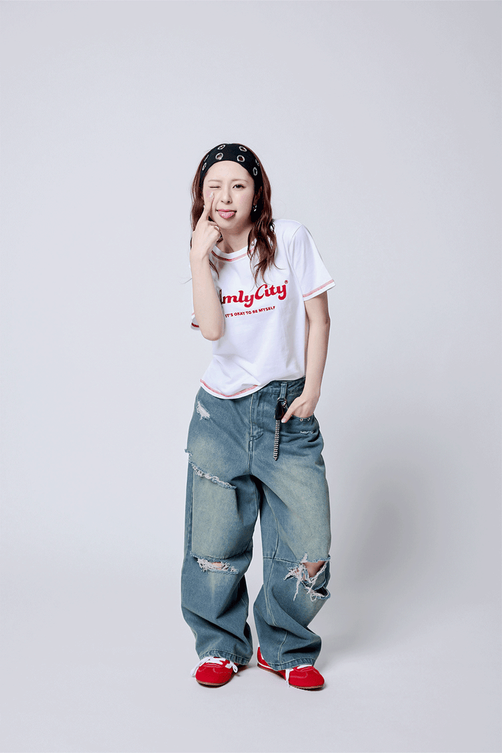 【RESTOCK】ダメージデニムパンツ