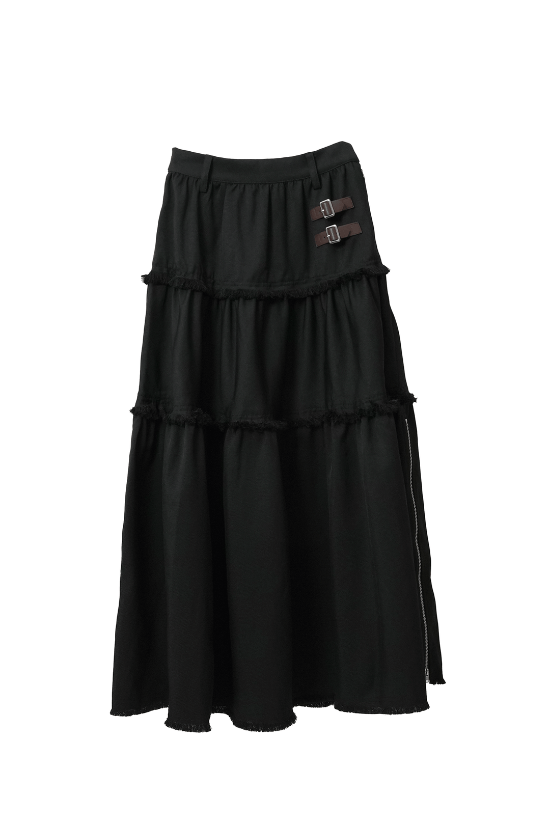 裾ジップティアードスカート