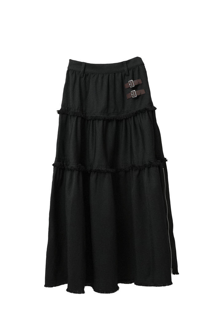 裾ジップティアードスカート