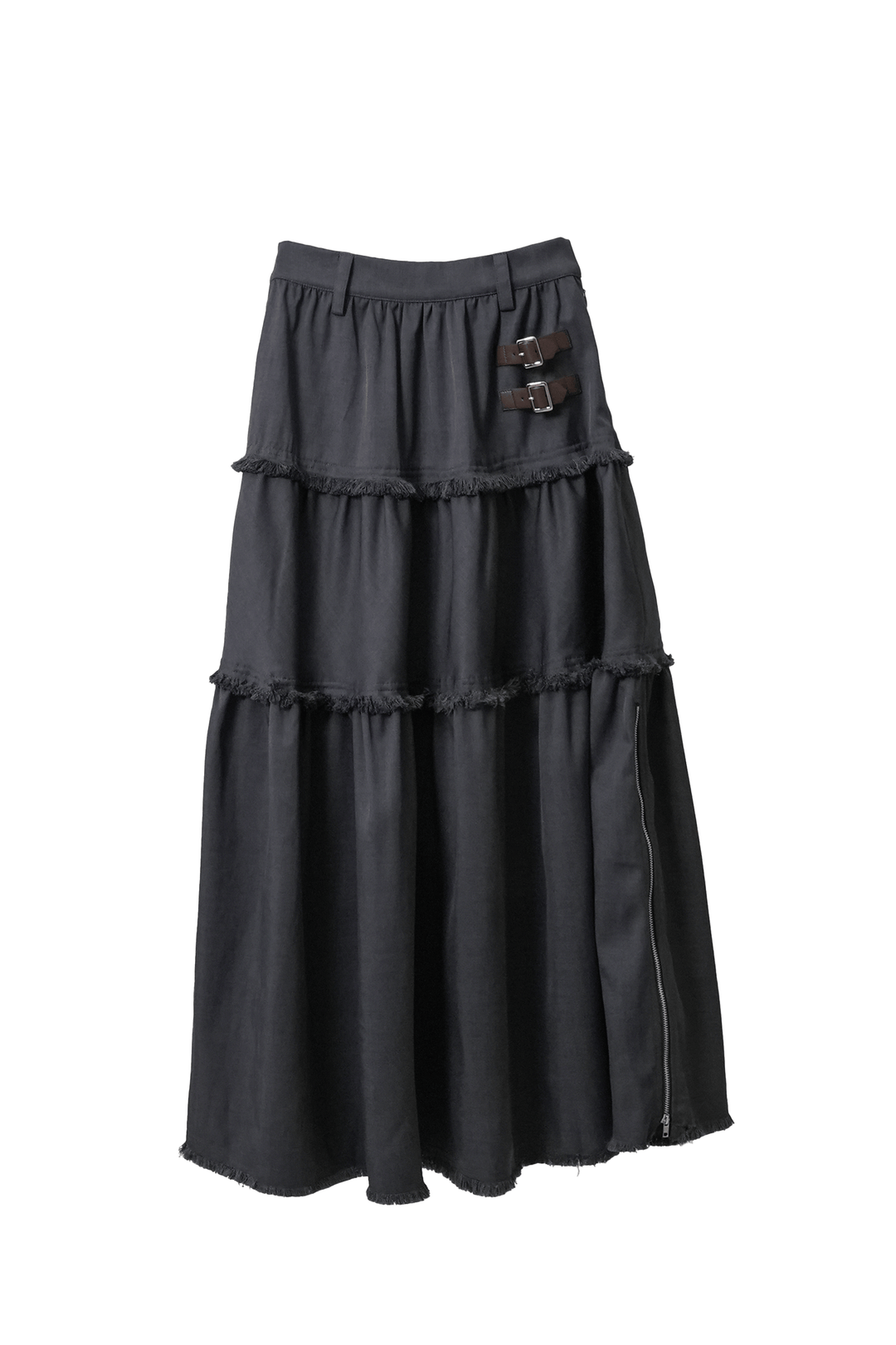 裾ジップティアードスカート