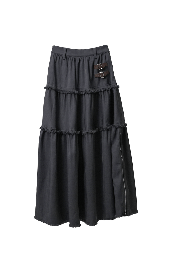 裾ジップティアードスカート