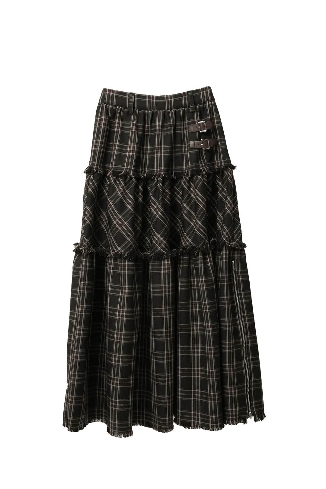 裾ジップティアードスカート