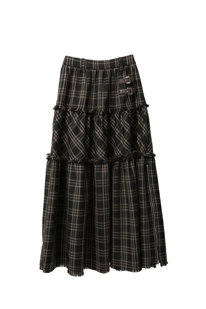 裾ジップティアードスカート