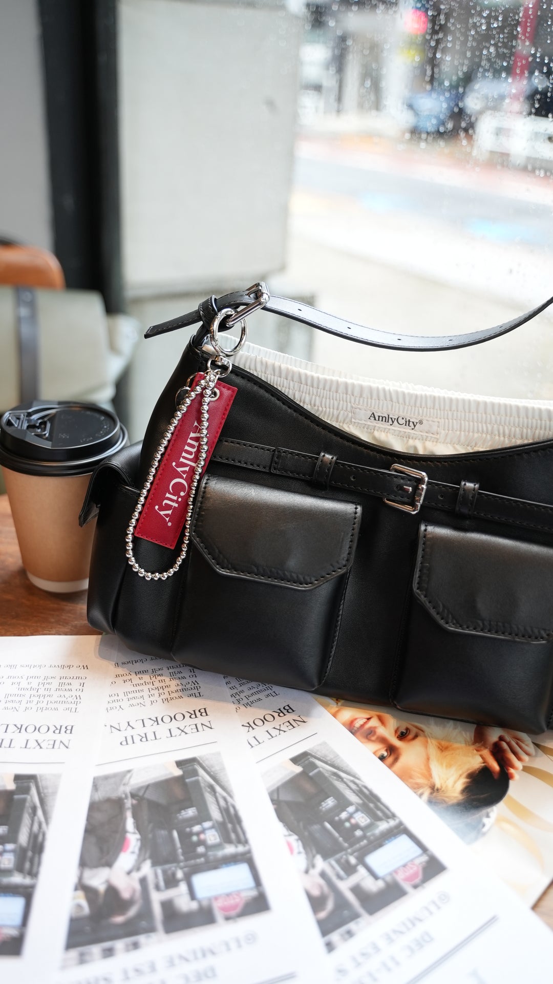 レイヤードデザインショルダーバッグ